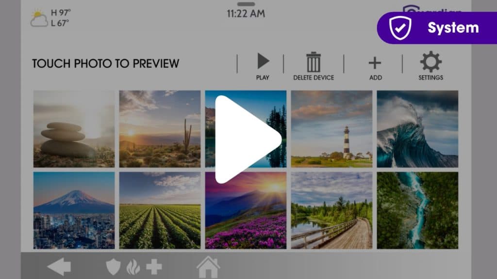 Guardian Protection panel with multiple photo options to choose from