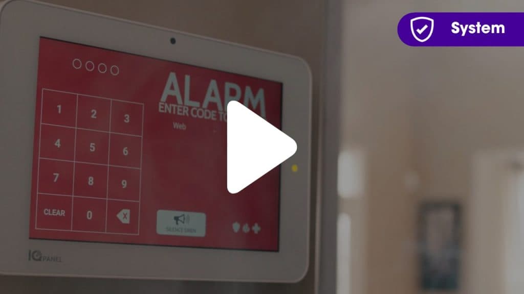Guardian Protection IQ Panel with Alarm screen on
