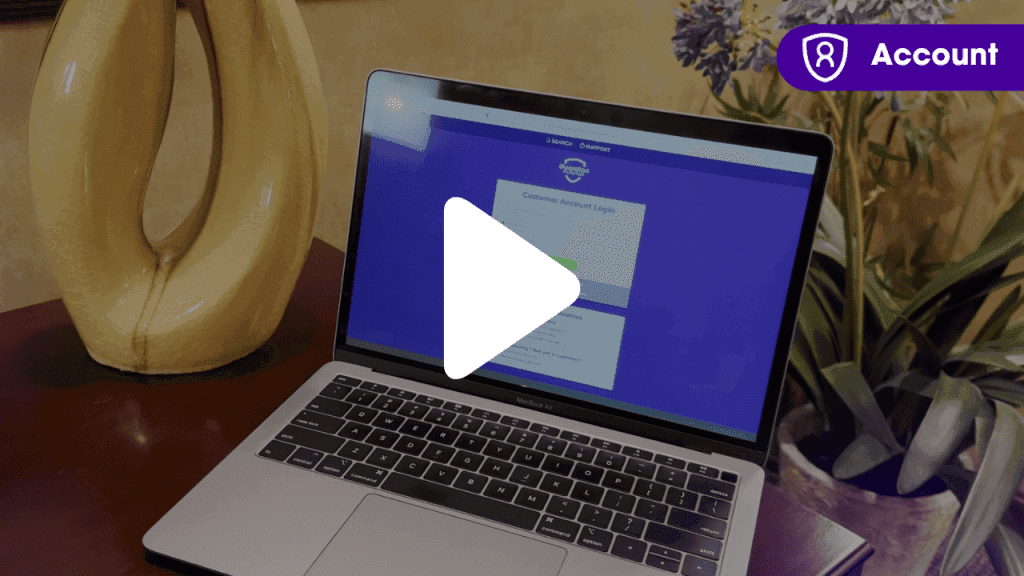 Laptop opened to Guardian Protection login page
