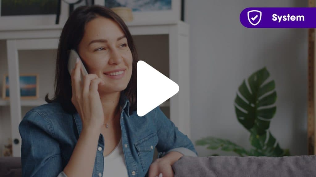 Woman calling Guardian Protection for customer support