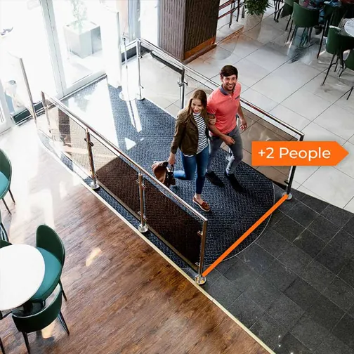 View from Guardian Protection's video analytics to show two customers waiting to be seated at a restaurant