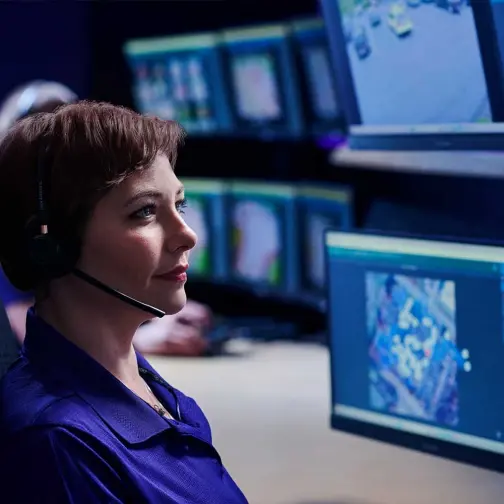 Guardian Protection specialist viewing Proactive Video Surveillance from Monitoring Center