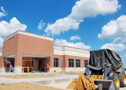 Construction site with equipment