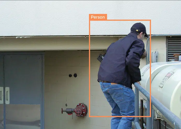 AI detecting a person lurking.