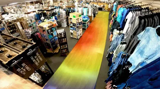 Guardian Protection business camera showing heat map of customer traffic