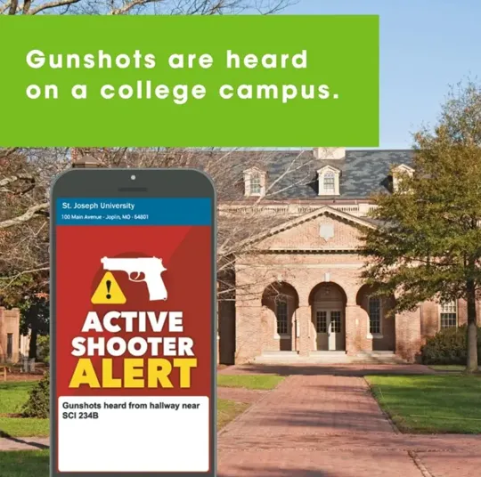 Phone showing a active shooter alert