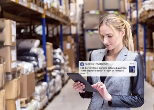 Manufacturing employee on iPad