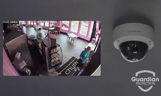 View of ice cream shop from surveillance camera
