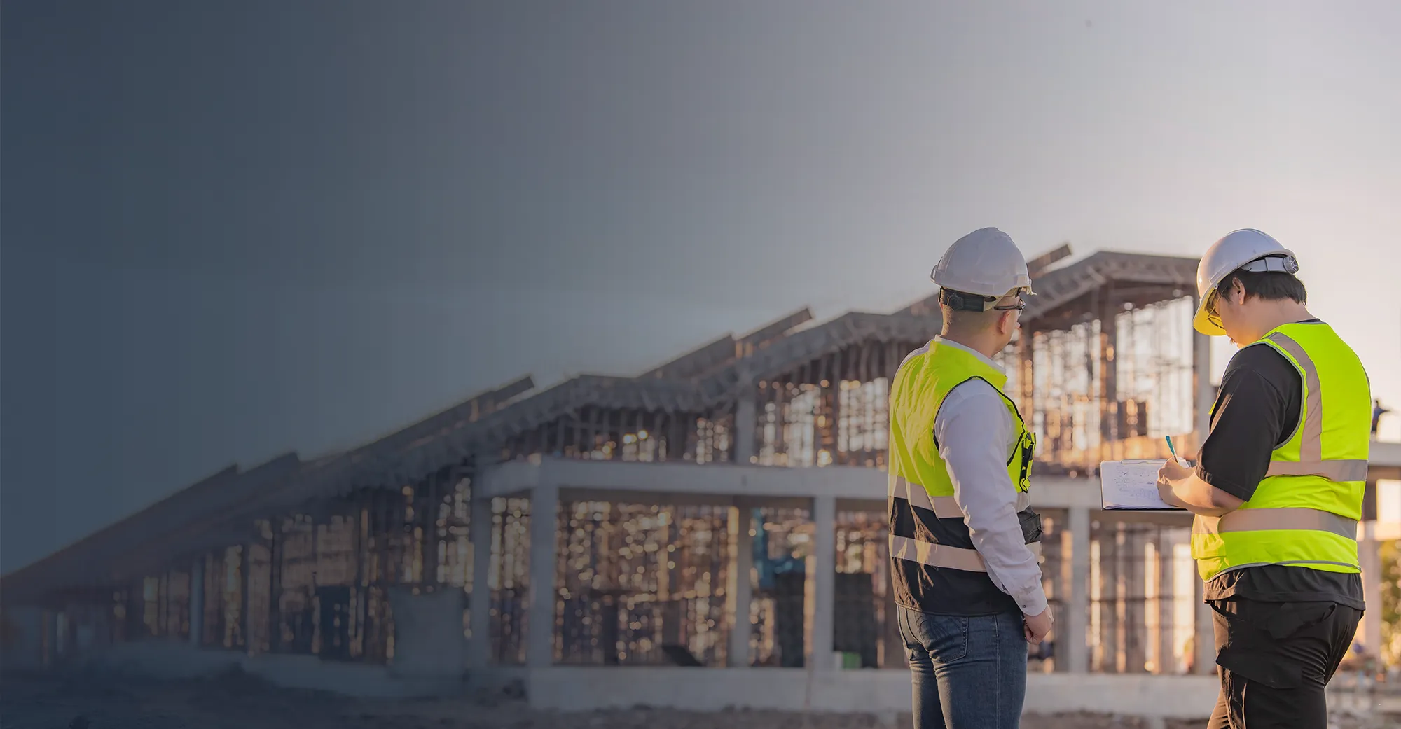 Active construction site with cranes and equipment.