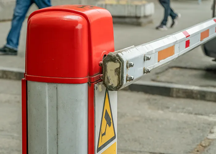 Access gate at a construction site.