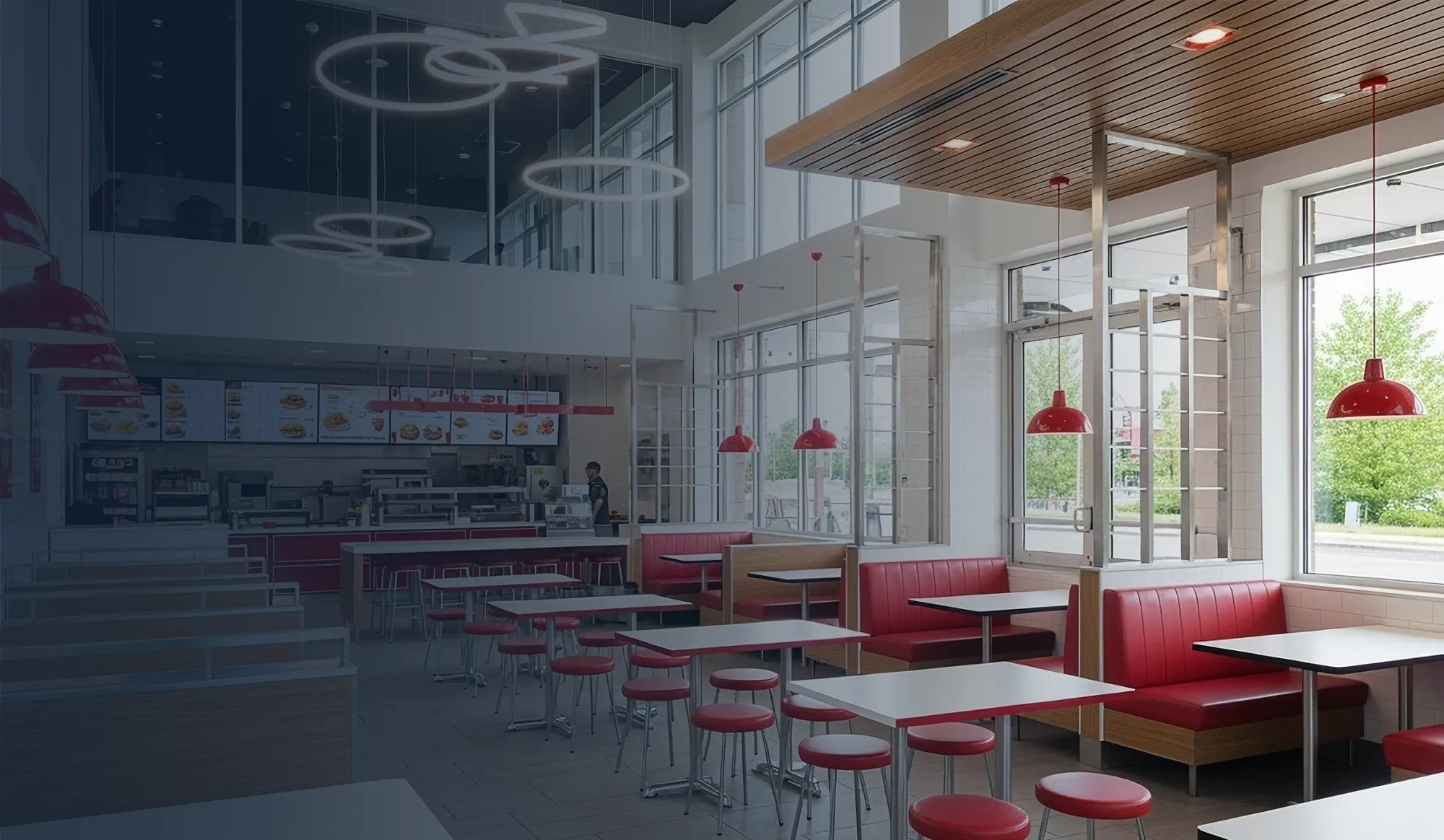 Interior of a quick service restaurant