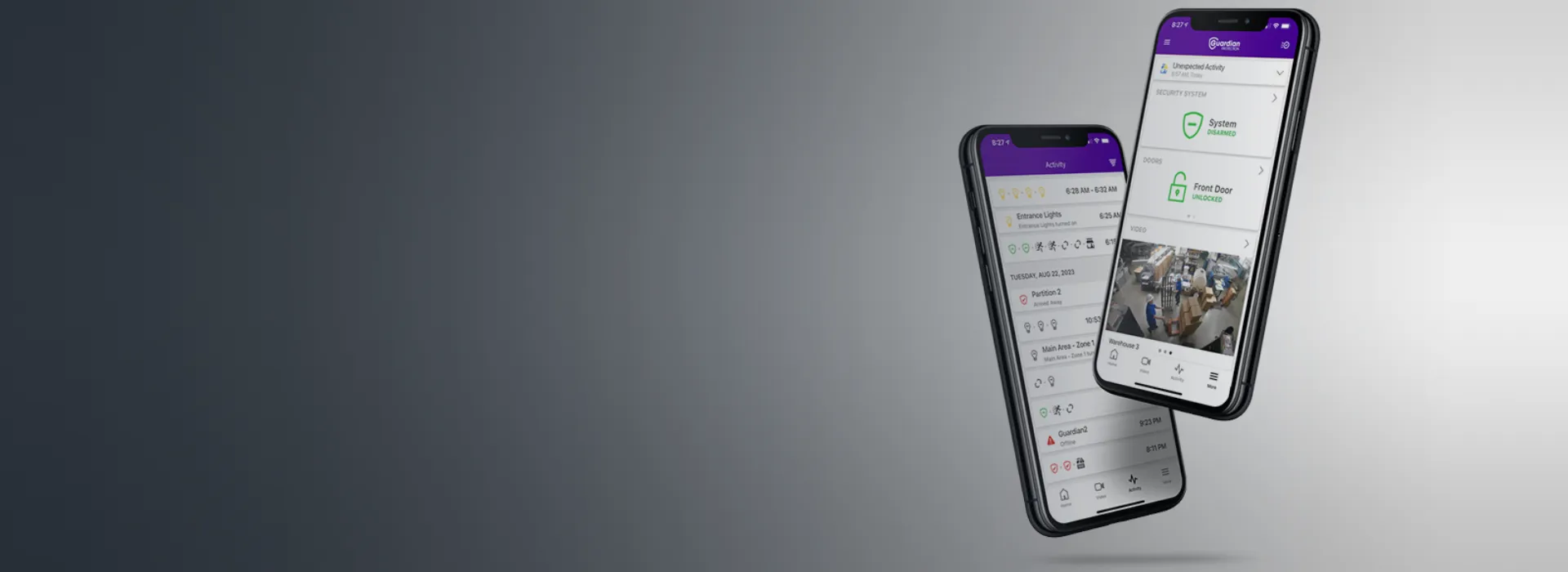 Smart phones with the Guardian mobile app