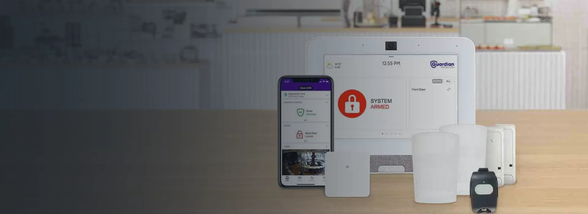 Photo of the decives included in the Small Business Security Package