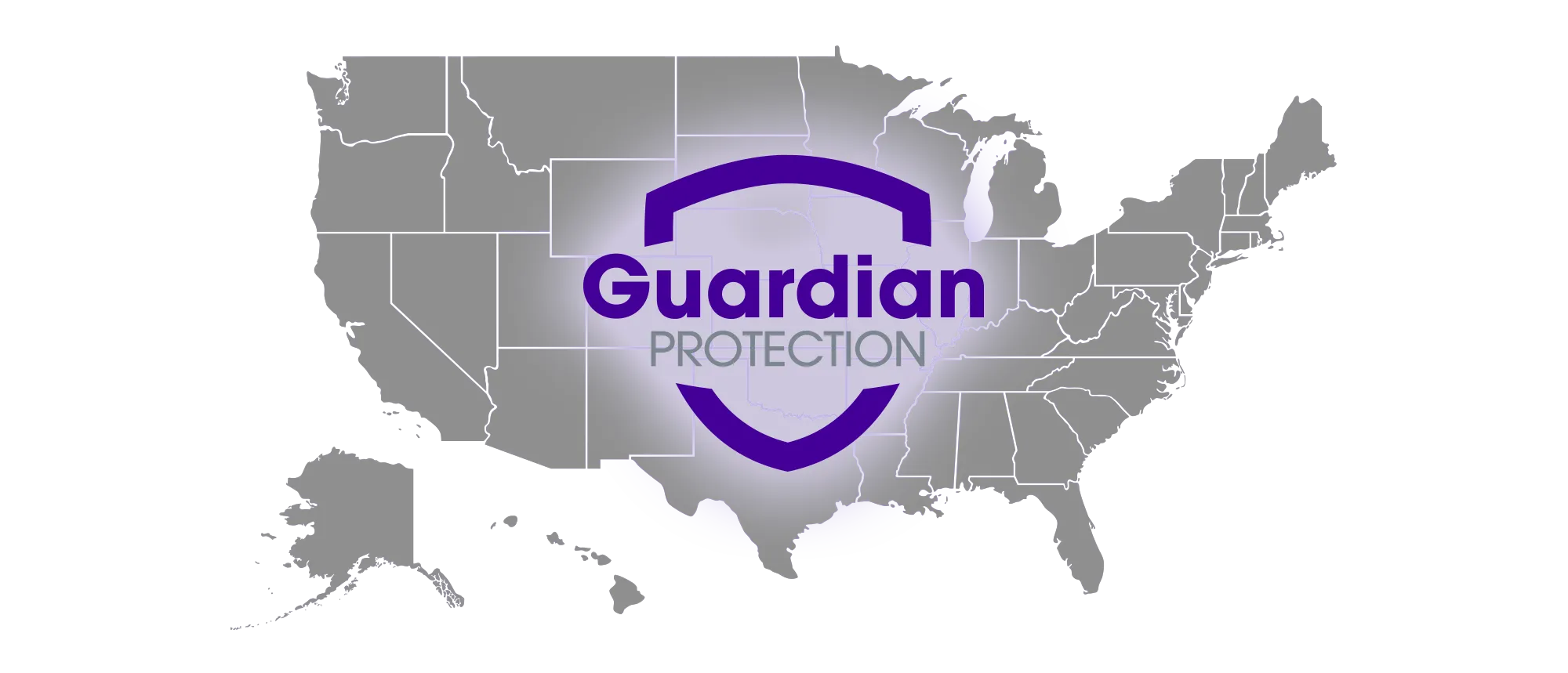 Map of the U.S. with Guardian Logo