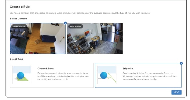 Demonstrating how to create a Rule for video analytics.