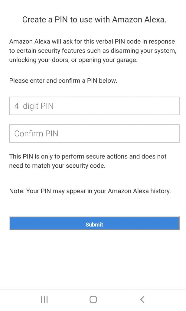 Alexa create a pin