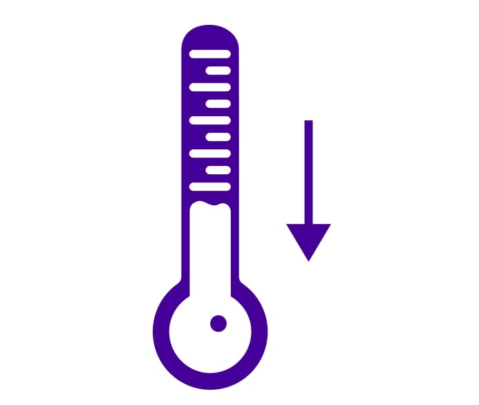 Guardian Protection icon for a thermometer dropping in temperature