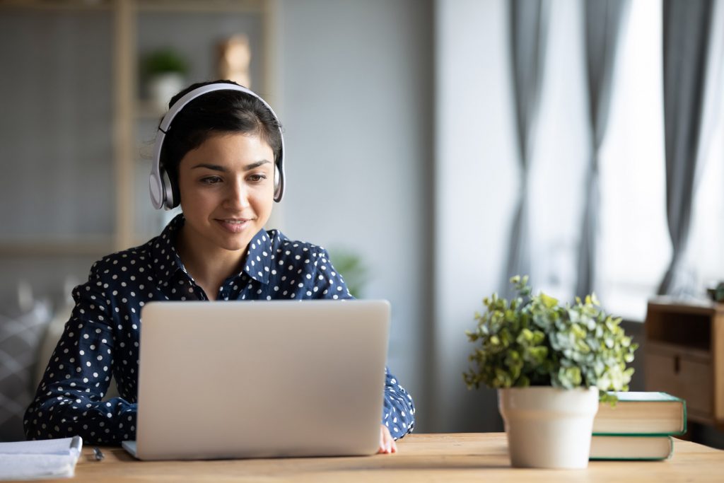 Woman working from laptop