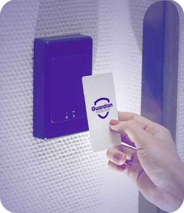 Image of Guardian Protection key card swiping for building access