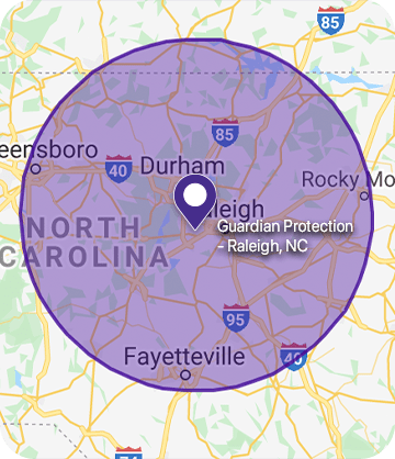 Map of Raleigh, NC and surround areas