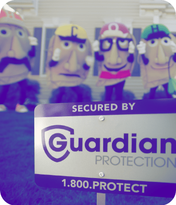Pierogi mascots with Guardian yard sign