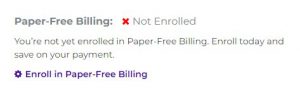 Button to enroll in paper-free billing in Guardian account