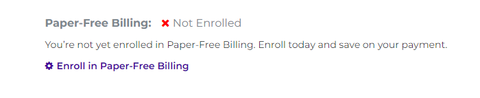 View of how to opt-in to paper-free billing in Guardian customer account