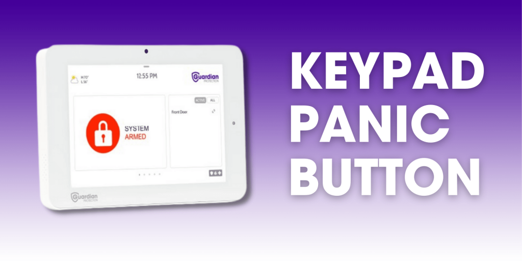 Graphic of Guardian Protection's Home Security keypad with panic button