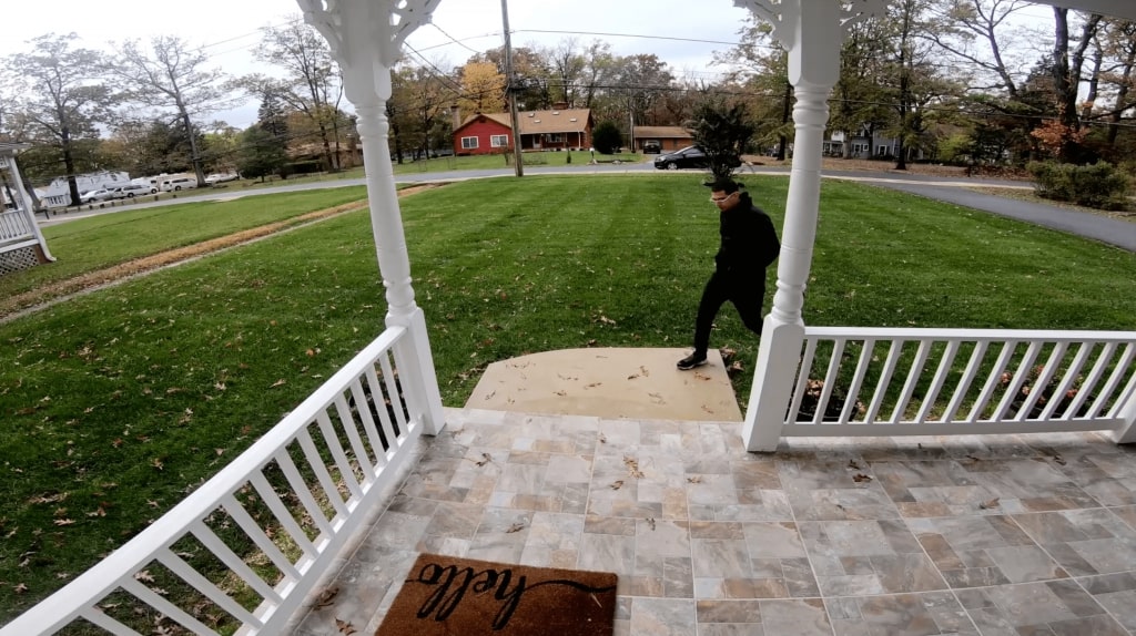 Man approaching front porch caught on Guardian Protection's Video Doorbell Pro