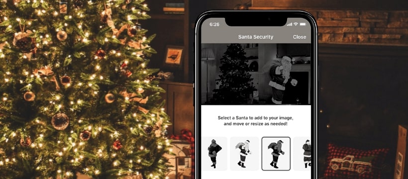 Santa Security Guardian app feature open on a smart phone