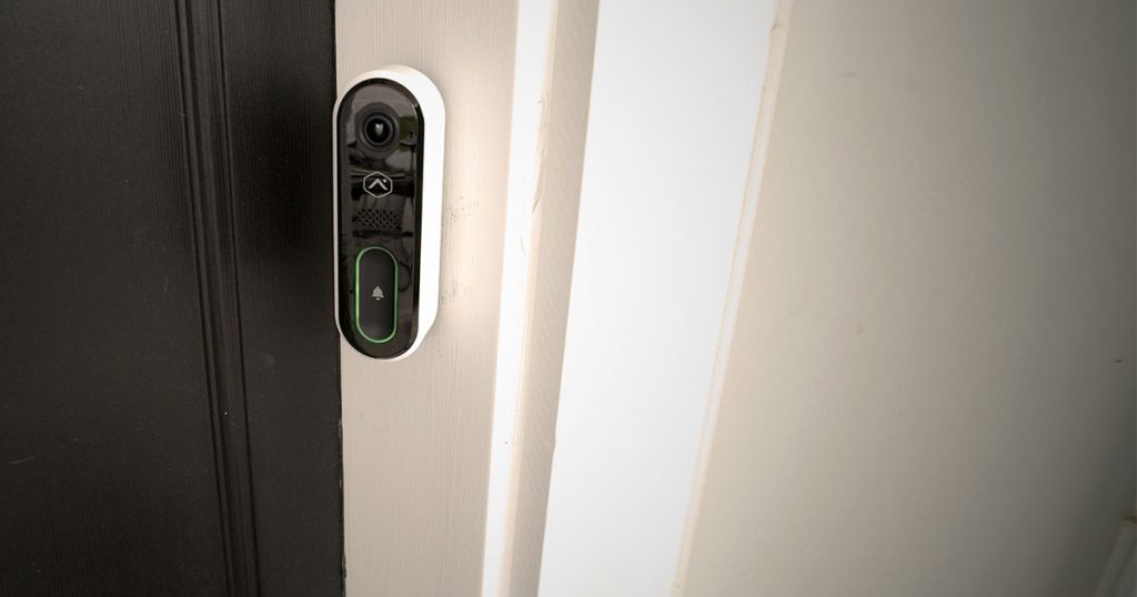Guardian Protection's Video doorbell Pro at a home's front door
