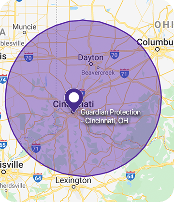 Map of Cincinnati and surrounding area