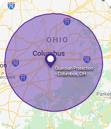 Map of Columbus and surrounding area
