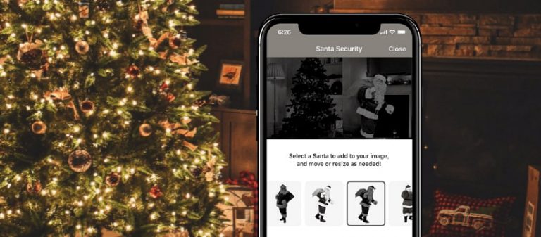 Phone showing how to use the Santa Security feature 