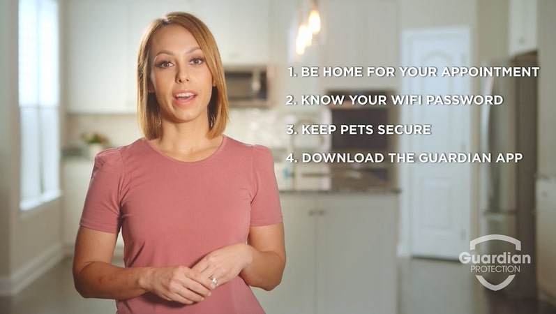 Guardian Protection employee with 4 tips noted to prepare for home security install