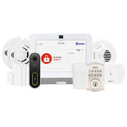 Package of home security equipment, video doorbell, smart lock