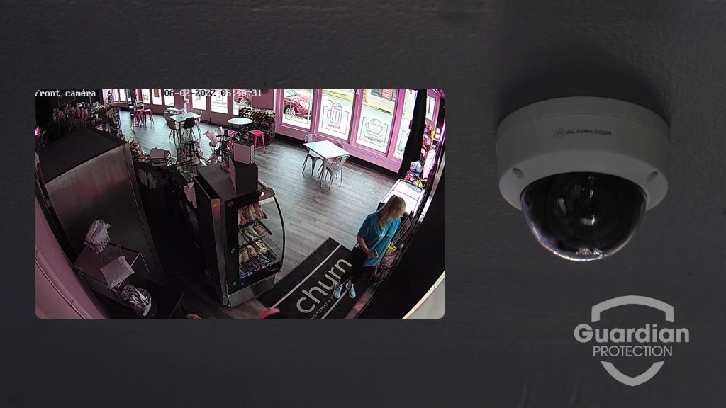View of ice cream shop from surveillance camera