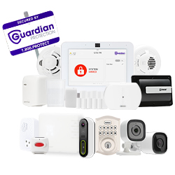 Equipment included in Guardian's The Works home security package
