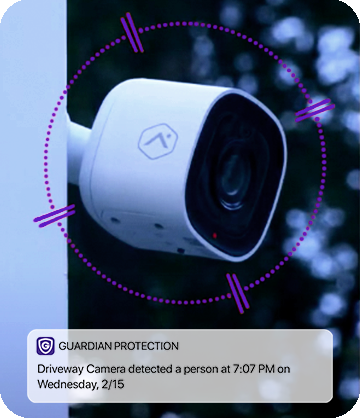 Guardian outdoor security camera with mobile notification
