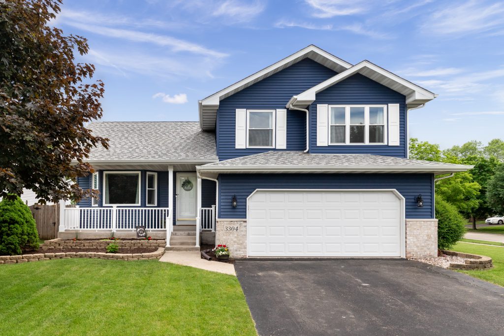 Exterior of a house protected by a home security system