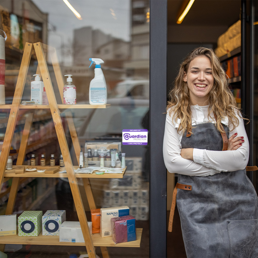 Business owner by her business protected by Guardian Protection 