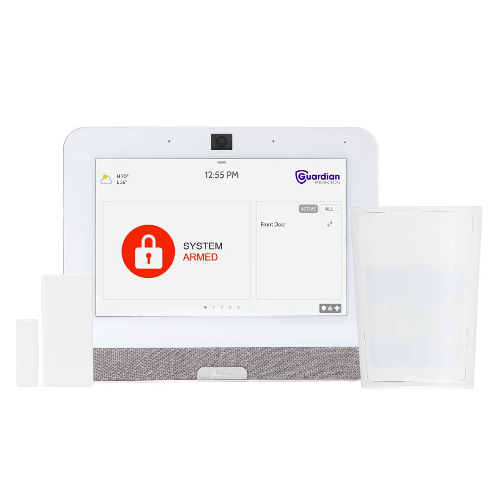 Guardian Protection smart home security devices including a security panel.