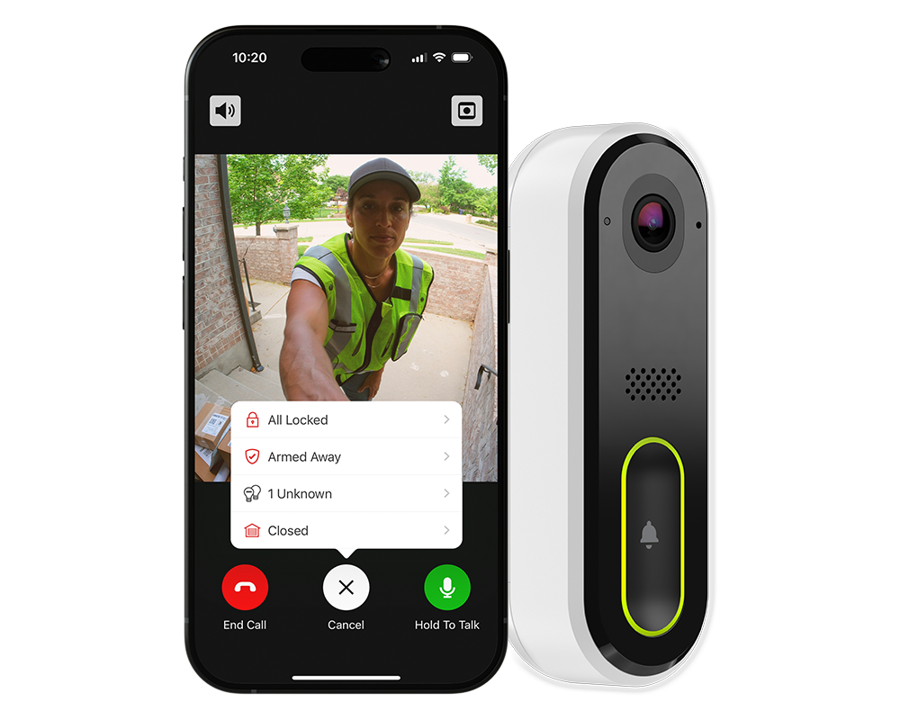 Guardian Protection's smart Video Doorbell Camera and mobile app