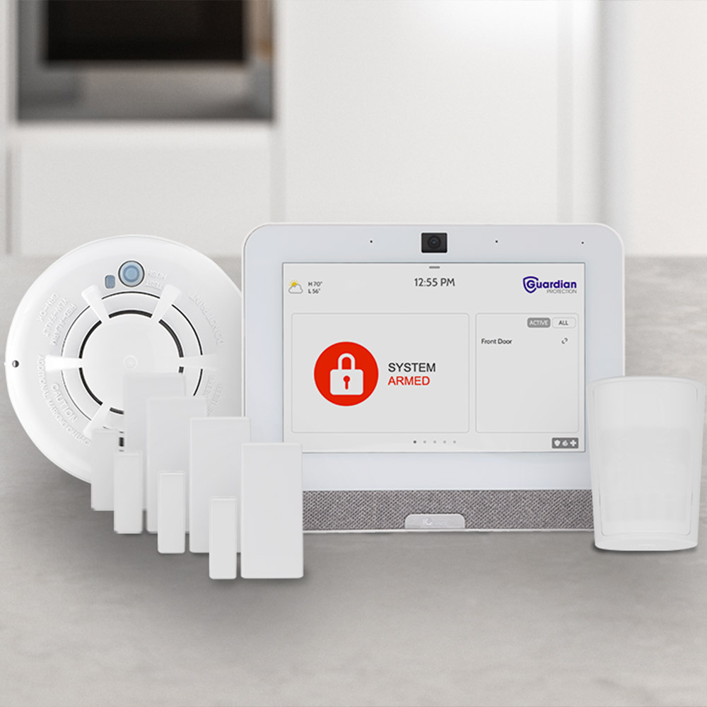 Home Security system including panel, sensors, and motion detector