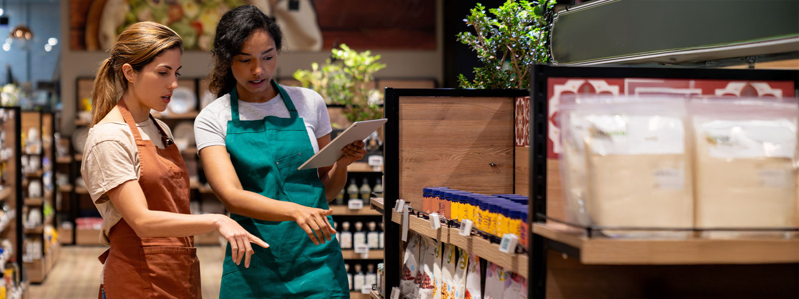 Convenience store employees on the job