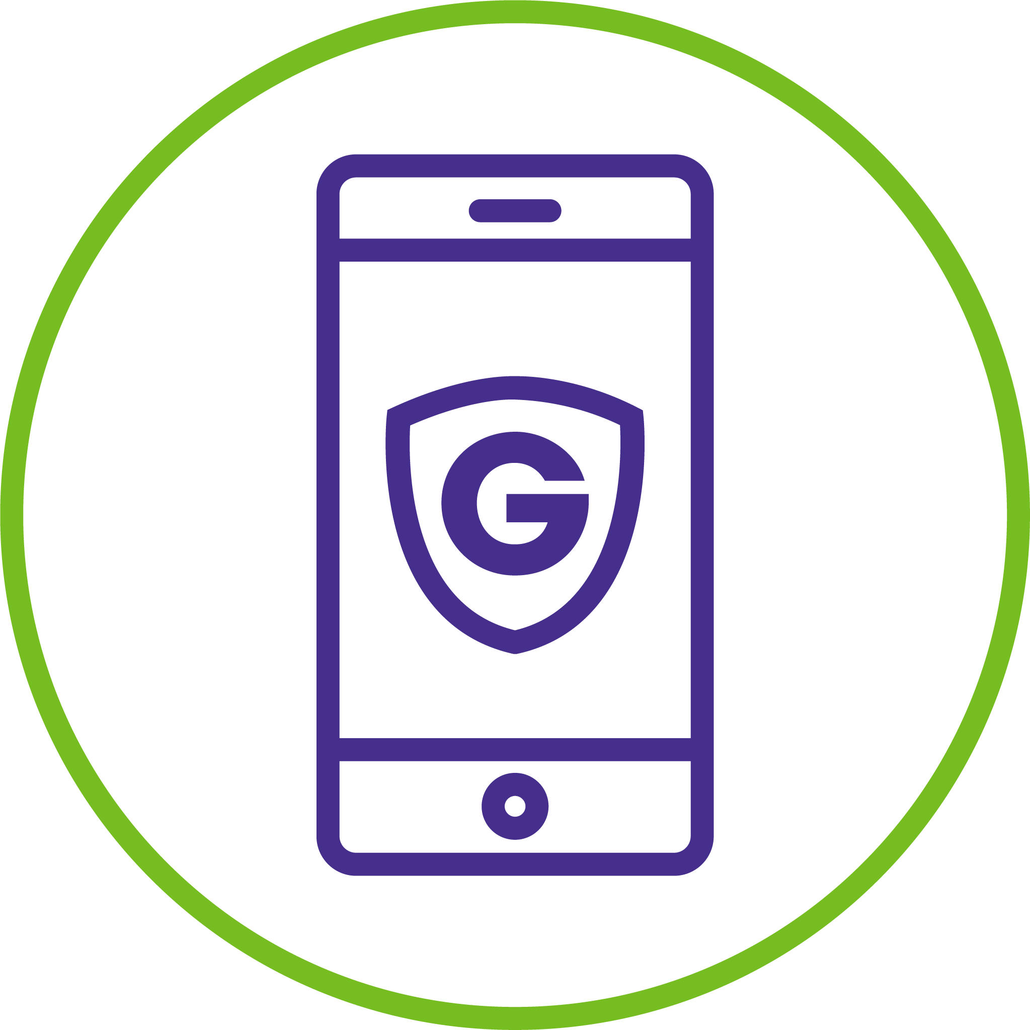 Guardian Protection app icon in a green decorative circle