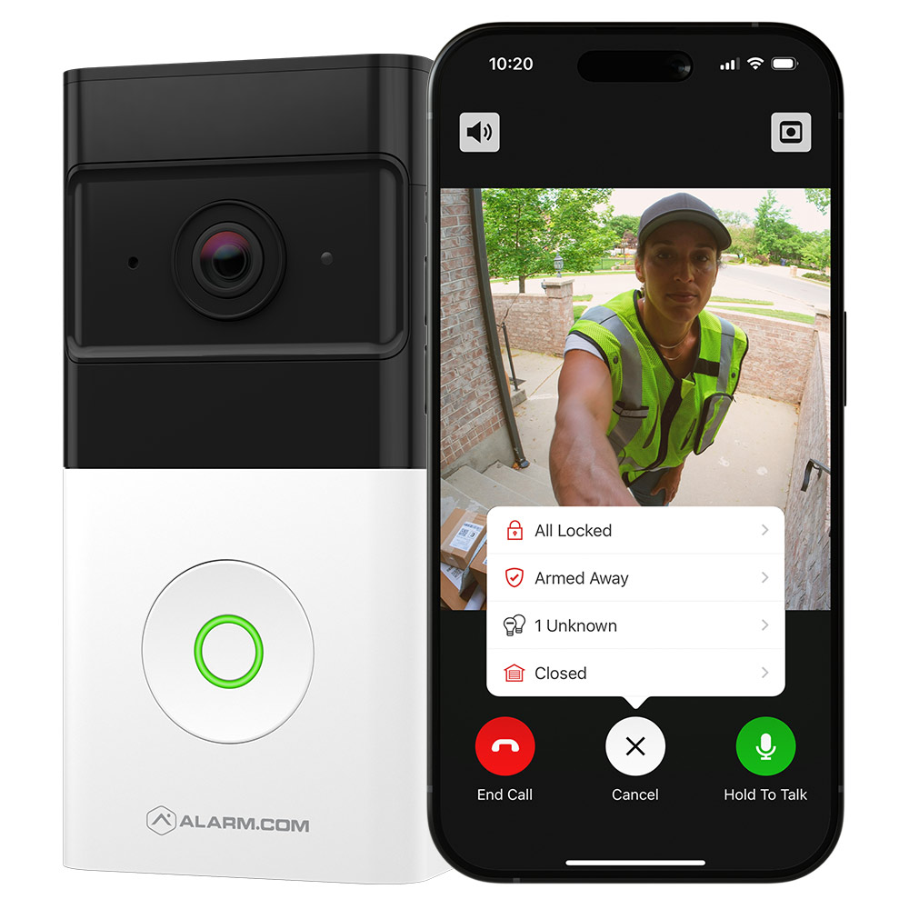 Guardian Protection wireless video doorbell and live feed on app