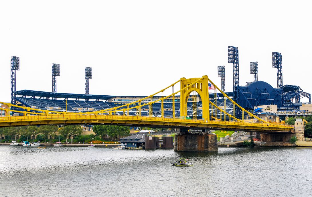 PNC Park and bridge in Pittsburgh, PA.