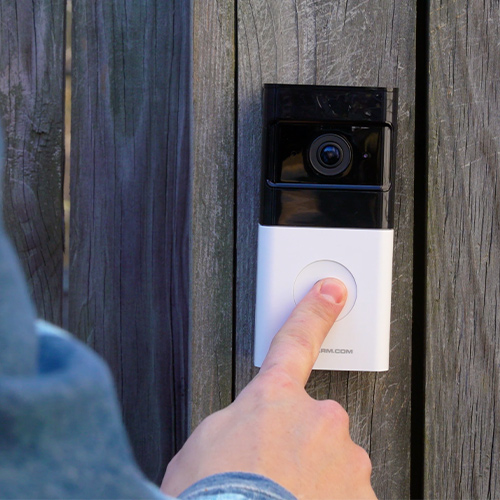 Guardian Protection wireless video doorbell being rung