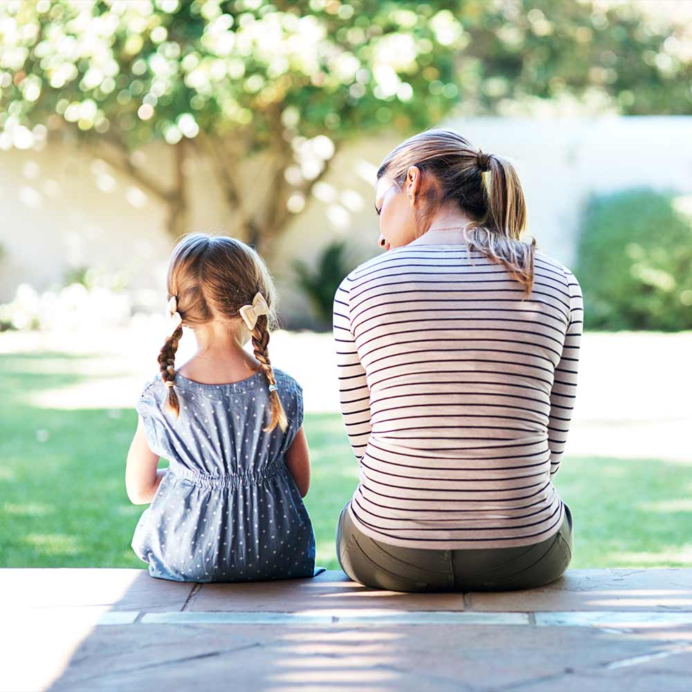 Parent and child talking